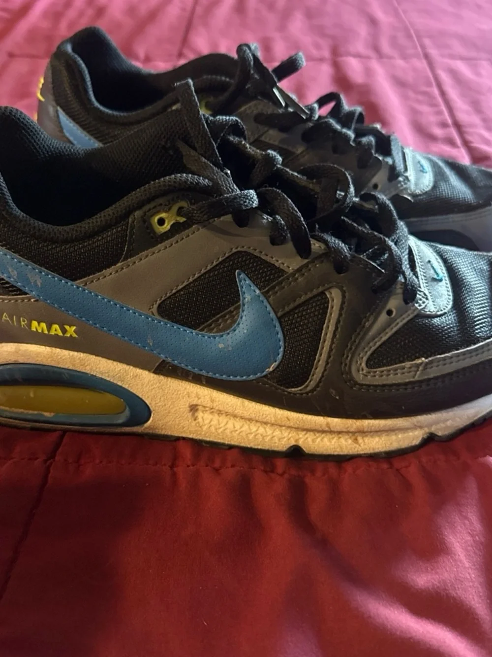 Nike Kids Black Sneakers with Blue Swoosh